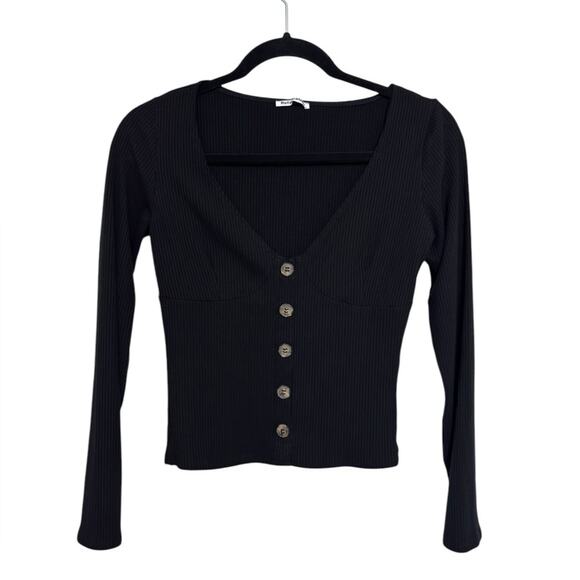 Reformation Virgil Ribbed Top in Black - Size M - Picture 3 of 7